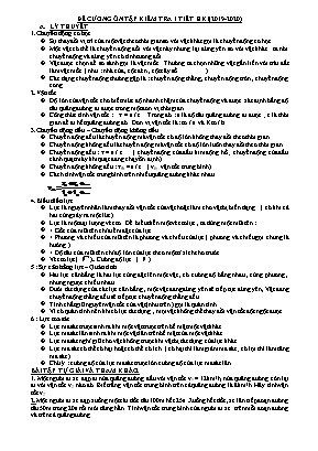 Đề cương ôn tập kiểm tra 1 tiết học kì I môn Vật lý Lớp 8 - Năm học 2019-2020